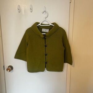 Vintage Olive Button-Up Jacket/cardigan